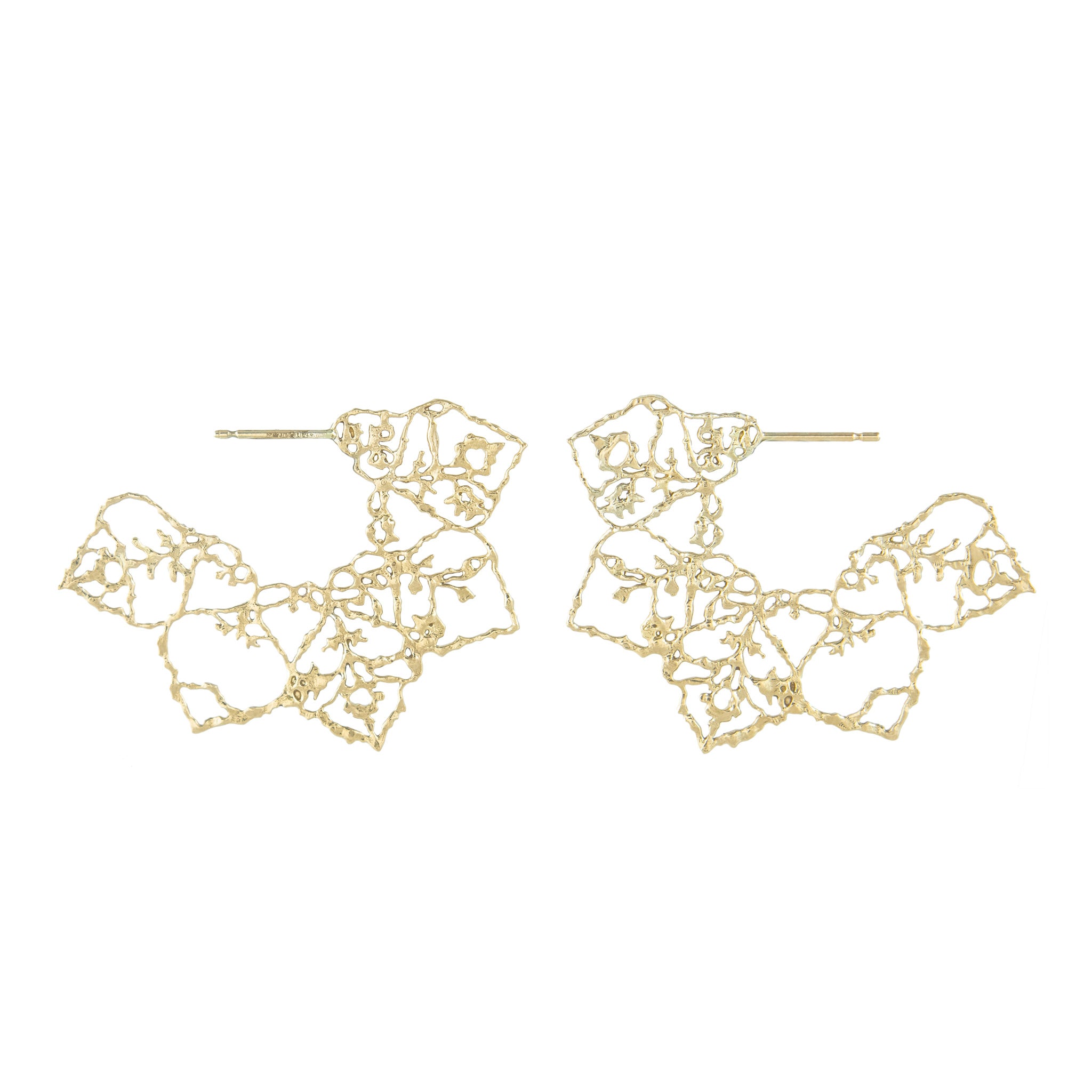 Floral Bloom 9ct Recycled Gold Hoop Earrings